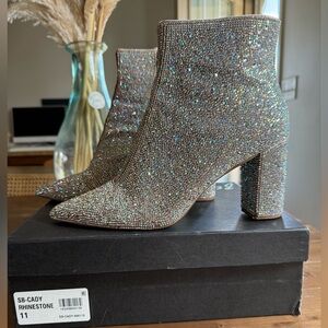 Betsey Johnson Glittering Rhinestone Heeled Boots